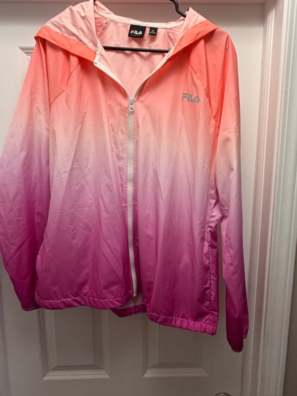 FILA Ombre Coral to Magenta Hooded Windbreaker